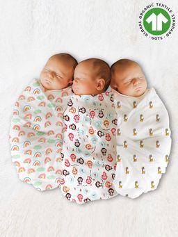 Moms Home - Baby Muslin Cloth Swaddle - Pack of 3 (0-36 Months)