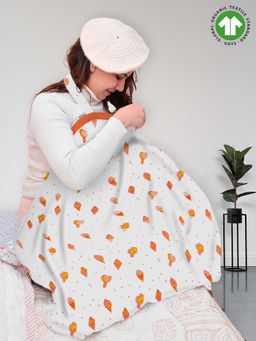 Moms Home - White Ice Cream Organic Cotton Muslin Nursing Cover for Breastfeeding