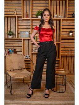NIYARA INDIA - Noir Blanc Timeless Black Tailored Formal Trousers