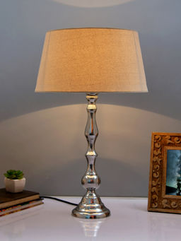 Homesake - Teardrop Chrome Lamp With Khadi Shade