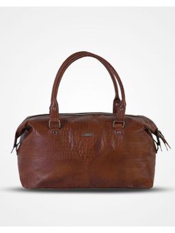 Strutt - Robert - Premium Brown Croc Texture Travel Duffle Bag (Medium)