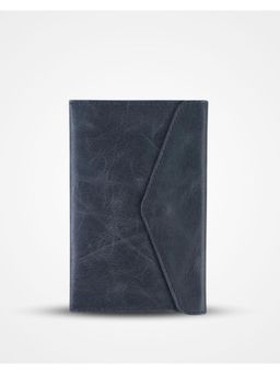 Strutt - Unisex Navy Blue Leather Travel Organizer Wallet for Passport and Cards (Medium)