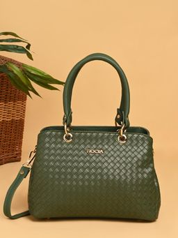 ROCIA - By Regal Green Women Textured Daily Handbag with Detachable Strap