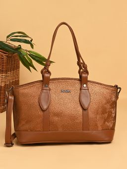 ROCIA - By Regal Tan Women Textured Material Shoulder Bag with Detachable Strap