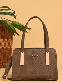 ROCIA - By Regal Brown Women Textured Material Handheld Bag