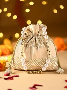 ROCIA - By Regal Gold Women Sequined Potli Bag