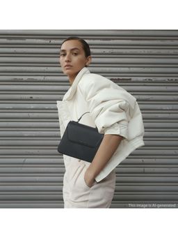 Fastrack - Black Edgeplay Satchel Bag with Detachable Strap for Women