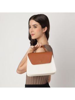 Fastrack - White Edgeplay Satchel Bag with Detachable Strap for Women