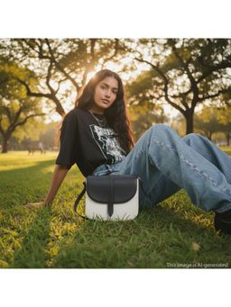 Fastrack - Ruffleplay Black Sling Bag for Women