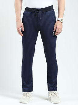 Monte Carlo - Navy Blue Stripes Slim Fit Trackpant