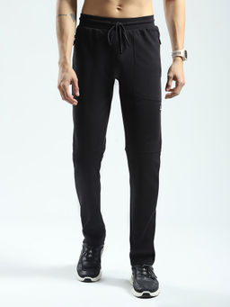 Rock.it - Black Solid Regular Fit Trackpant