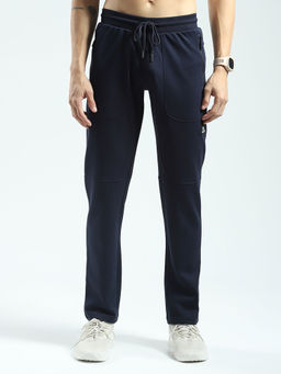 Rock.it - Navy Blue Solid Regular Fit Trackpant