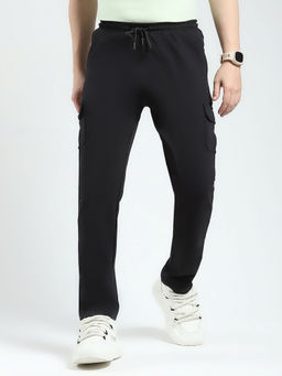 Rock.it - Black Solid Regular Fit Trackpant