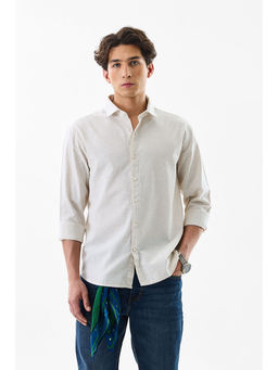 Snitch - Beige Stripes Regular Fit Shirt