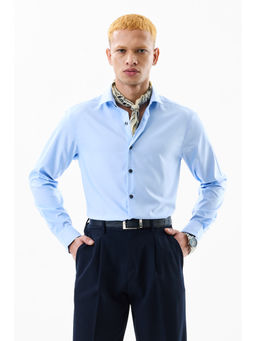 Snitch - Blue Solid Slim Fit Shirt