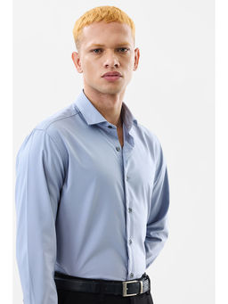 Snitch - Blue Solid Slim Fit Shirt