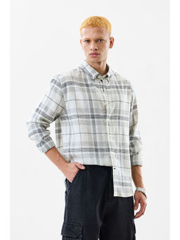 Snitch - White Checks Regular Fit Shirt