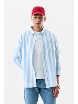 Snitch - Blue Stripes Regular Fit Shirt