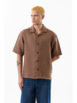 Snitch - Brown Solid Relaxed Fit Shirt