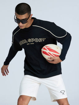 Cava Athleisure - Black Printed Oversized Fit T-Shirt