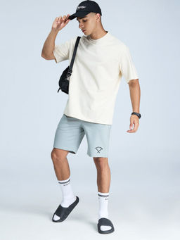 Cava Athleisure - Cream Solid Oversized Fit T-Shirt