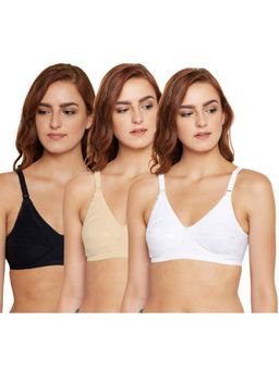Bodycare - Pack of 3 Maternity/Feeding Bra In Black-Skin-White Colour