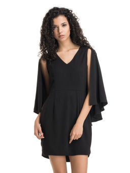 Kazo - Black Haley Wide Sleeve Dress