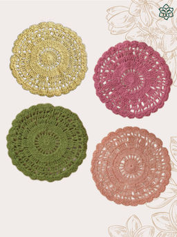 Maatir - Hand Crocheted Pastel Coasters - Pack of 4