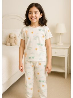 Bubble Berry - Girls Cotton Summer T-shirt with Pajama