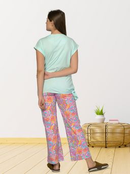 MAYSIXTY - Soft Cotton Printed Blue T-Shirt & Pyjama (Set of 2)