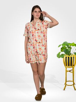 MAYSIXTY - Rayon Printed Multi-Color Front Open Bermuda (Set of 2)