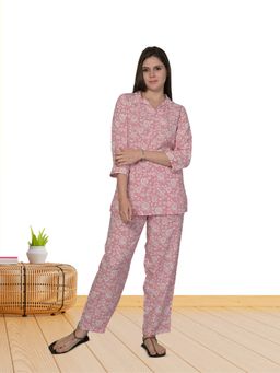 MAYSIXTY - Rayon Pink Printed Co-Ord (Set of 2)