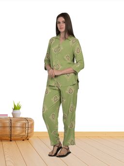 MAYSIXTY - Rayon Green Printed Co-Ord (Set of 2)