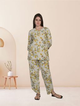 MAYSIXTY - Rayon Grey Printed Co-Ord (Set of 2)