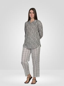 MAYSIXTY - Cotton Grey Printed Co-Ord (Set of 2)