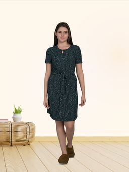 MAYSIXTY - Pure Soft Cotton Printed Green Nightdress