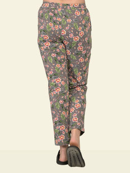 MAYSIXTY - Women Pure Soft Cotton Printed Grey Regular Pyjama