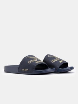 WROGN - Navy Blue Midnight Crest Sliders For Men