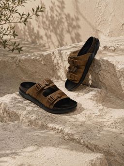 WROGN - Brown Bark Dual-Strap Sandal