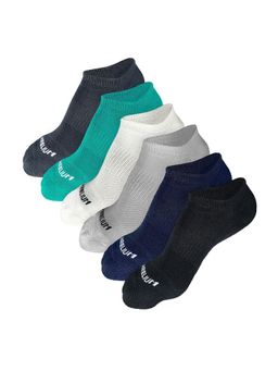 Heelium - Bamboo Zero Ankle Socks for Men - 6 Pairs - Light Grey - Teal - Grey - Black - White - Navy