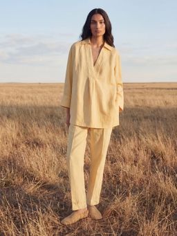 Maive - Yellow Cotton Linen Co-Ord Set