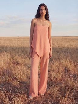 Maive - Peach Cotton Lienen Co-Ord Set