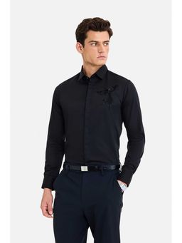 Snitch - Black Embellished Full Sleeves Slim Formal Luxe Shirt for Men