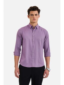 Snitch - Purple Solid Full Sleeves Slim Formal Shirt for Men
