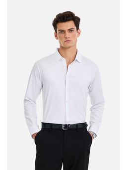 Snitch - White Solid Full Sleeves Regular Casual Shirt for Men