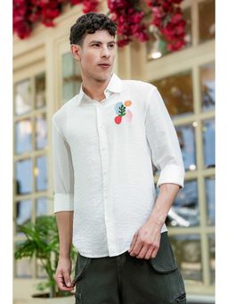 Eszett - Abstract Sea Embroidery Textured Fabric Shirt