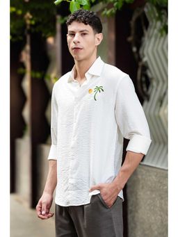 Eszett - Sand Embroidery Textured Fabric Shirt