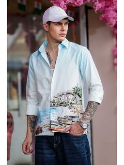 Eszett - Scenic Coastline Oxford Printed Shirt