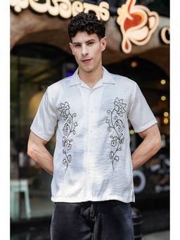 Eszett - Wild Flower Embroidery Cuban Shirt
