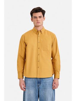 Snitch - Mustard Plain Full Sleeves Regular Casual Shirt for Men